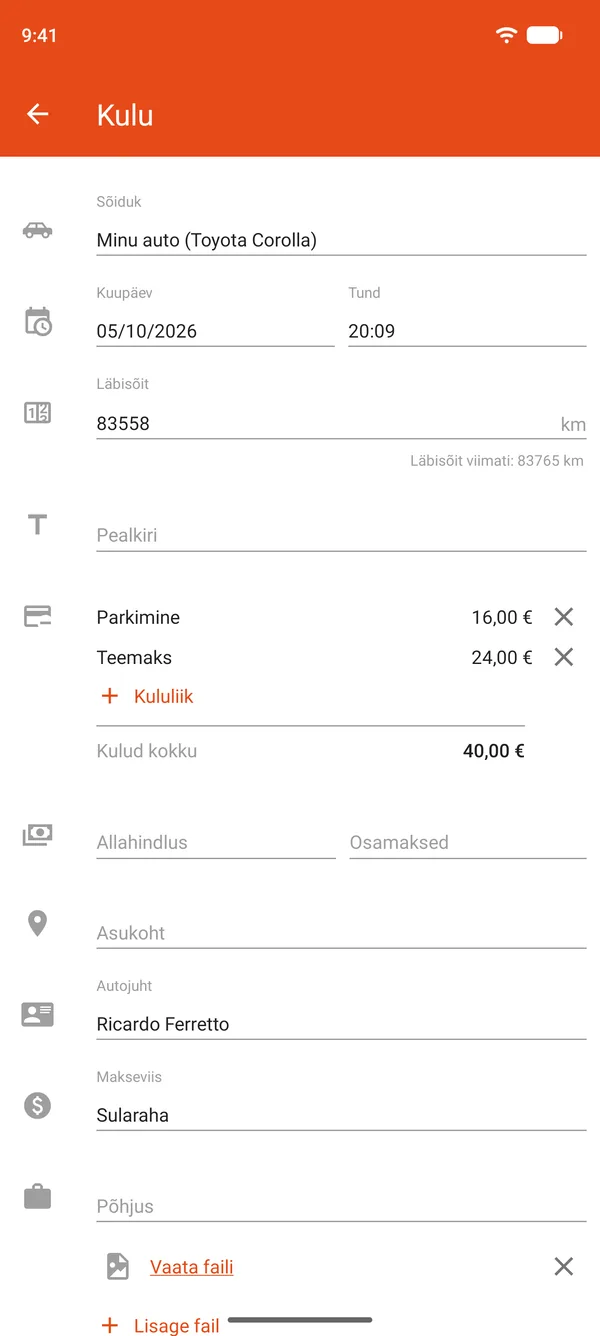 Parkimise ja teemaksudega kulukanne, allahindlus ja osamaksed