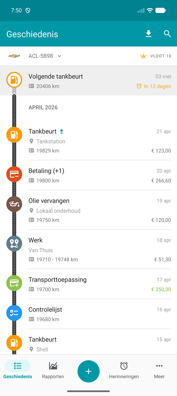 Drivvo — Geschiedenisoverzicht