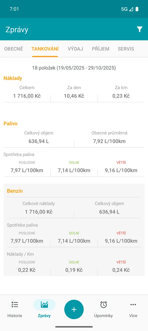 Relatório de abastecimento